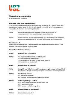 Bijzondere voorwaarden conventionele verzekering
