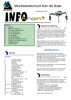 04-09-2014 INFOkrant - Montessorischool Aan De Basis