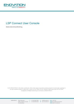 LSP Connect User Console - ENOVATION Customer Support