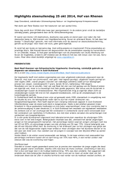 Highlights steenuilendag 25 okt 2014