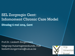 SEL Zorgregio Gent: Infomoment Chronic Care Model