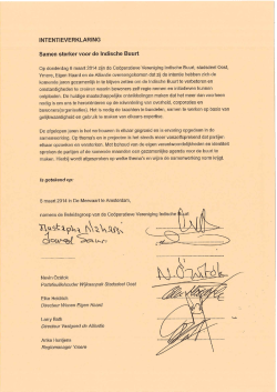 Intentieverklaring Samen sterker voor de Indische