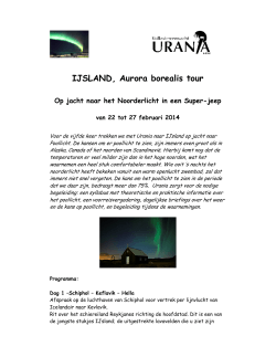Programma IJsland 2014 - Volkssterrenwacht Urania