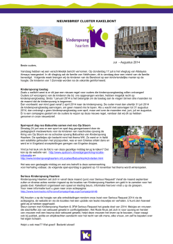 nieuwsbrief juli 2014 - Kinderopvang Haarlem