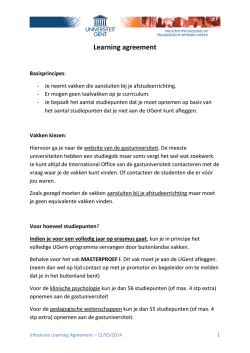 Informatiebundel i.v.m. het opmaken van de learning agreement