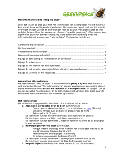 Docentenhandleiding - Greenpeace Nederland