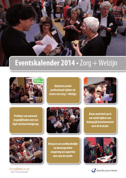 Eventskalender 2014 • Zorg + Welzijn