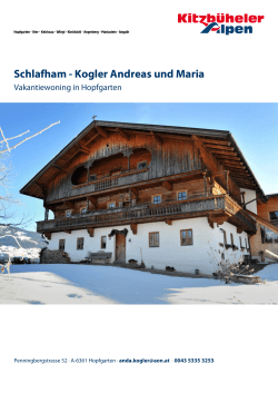Schlafham - Kogler Andreas und Maria in Hopfgarten