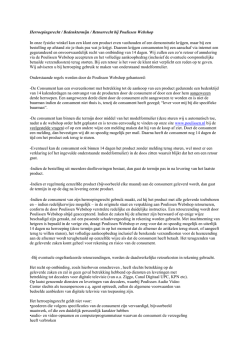 Herroepingsrecht / Bedenktermijn / Retourrecht bij Poulissen