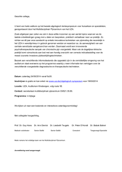 Inschrijven is gratis en kan enkel via www.uza.be