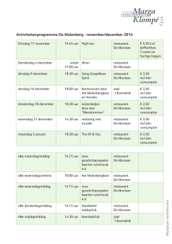 Activiteiten november/december 2014