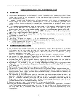 TEMPLATE Wedstrijdreglement B2C 02/05/2014 1