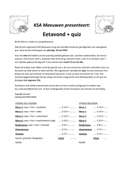 Eetavond + quiz