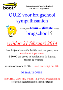 uitnodiging quiz 2014 - Stedelijke Basisschool De Brug