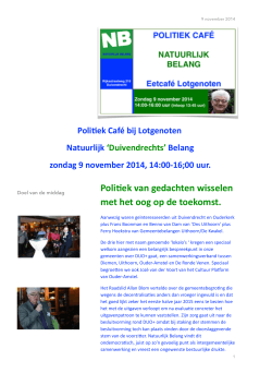 Verslag Politiek Café 9 november 14