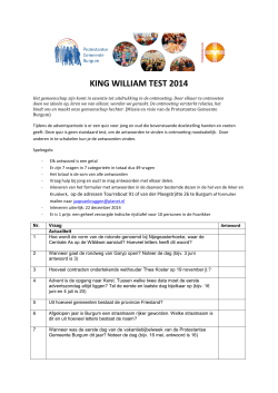 quiz king william test 2014