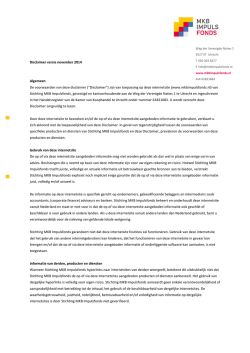 Disclaimer versie november 2014 Algemeen De voorwaarden van