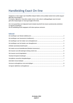 Handleiding Exact On-line