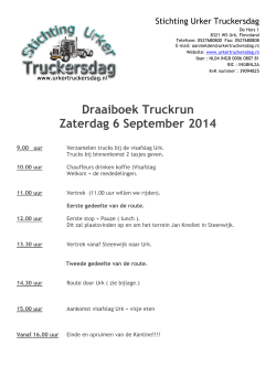 Draaiboek 06-09-2014 - Stichting Urker Truckersdag
