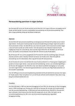 Herwaardering pensioen in eigen beheer