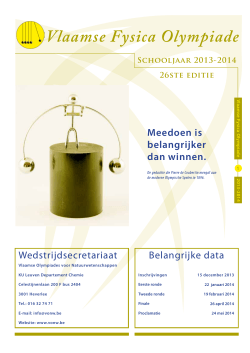 Wedstrijdbrochure - Vlaamse Olympiades voor Natuurwetenschappen