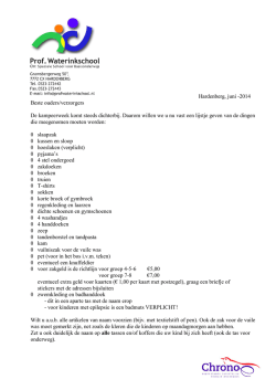 Hardenberg, juni -2014 Beste ouders/verzorgers De kampeerweek