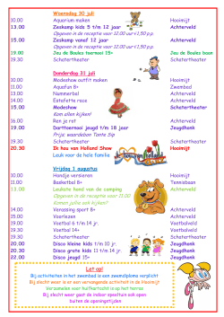 Download recreatieprogramma Zomer 2014 wk 4