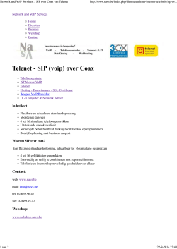 Network and VoIP Services :: SIP over Coax van Telenet