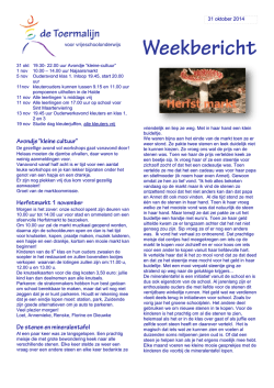 Weekbericht 31 oktober 2014