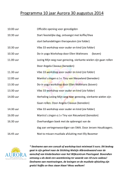 Programma 10 jaar Aurora 30 augustus 2014
