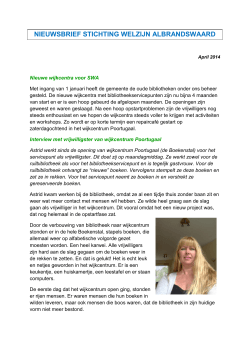 nieuwsbrief vrijwilligers - Stichting Welzijn Albrandswaard