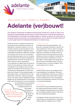 Adelante (ver)bouwt! - nieuwsbrief voor cliënten en bezoekers