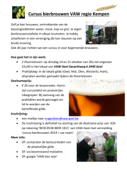 Cursus bierbrouwen VAW regio Kempen - VAW-Geel