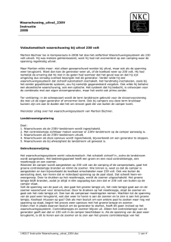 Instructie waarschuwing stroomuitval