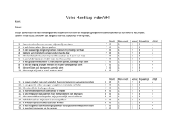 Voice Handicap Index VHI - Stembehandelcentrum Voorburg