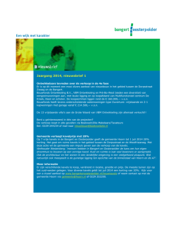 Jaargang 2014, nieuwsbrief 1