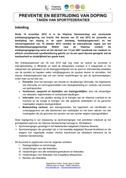 Informatiebundel antidopingverplichtingen
