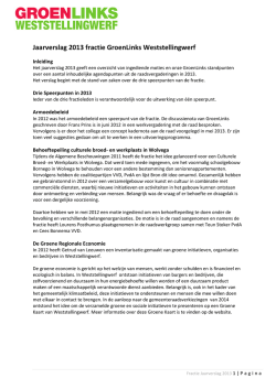 Jaarverslag 2013 fractie GroenLinks Weststellingwerf
