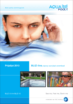 Prijslijst BLIZ epoxy acrylaat zwembaden