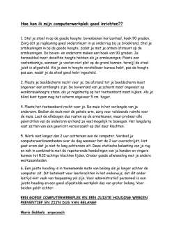 Hoe kan ik mijn computerwerkplek goed inrichten