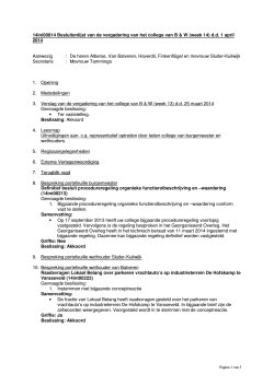 Besluitenlijst 1 april 2014 - De gemeente Oude IJsselstreek