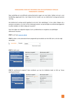 HANDLEIDING VOOR HET INVOEREN VAN UW