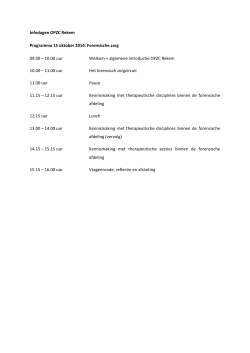 Programma 15 oktober 2014: Forensische zorg