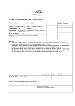 Intentieverklaring Ruimtelijke Adaptatie