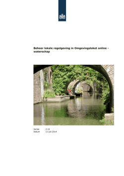 Infoblad beheer lokale regelgeving waterschap