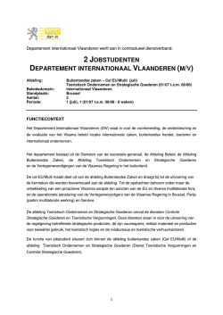 Jobstudenten TOS en Buitenlandse zaken