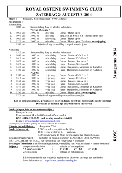 royal ostend swimming club zaterdag 24 augustus 2014