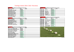 Trainingsrooster 2014/2015