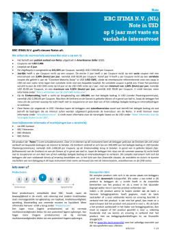 KBC IFIMA N.V. (NL) Note in USD op 6 jaar met vaste en variabele