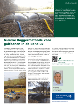 Nieuwe Baggermethode voor golfbanen in de Benelux